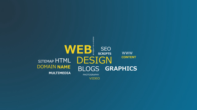 Web word cloud blue background free wallpaper for desktop - medium preview image
