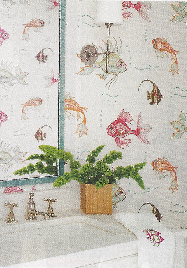 Bathroom sink mirror fish plant free wallpaper for mobile - medium preview image