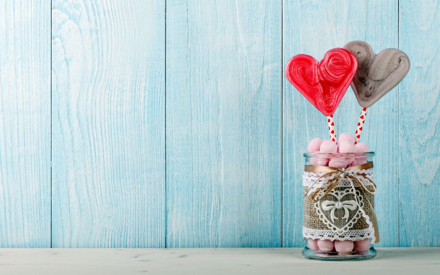 Jar candy hearts table blue free wallpaper for desktop - medium preview image