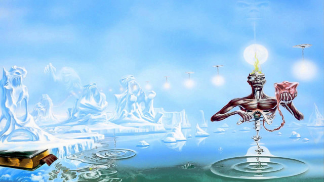 Man floating water book light free wallpaper for desktop - medium preview image