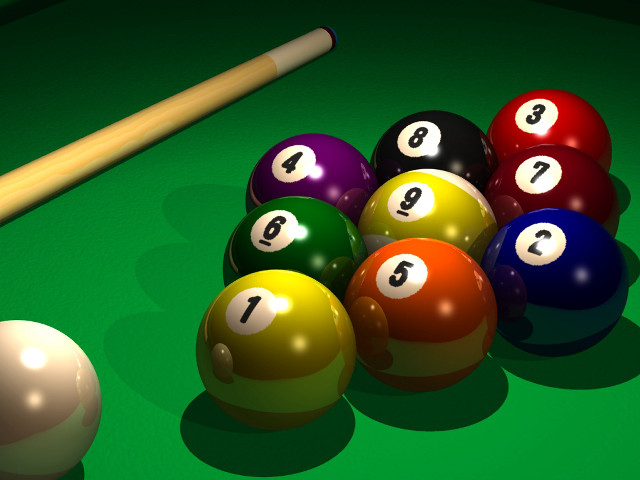 Pool table eight balls cue free wallpaper for desktop - medium preview image