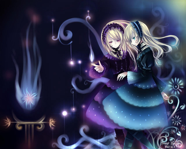 Girls dresses wand star sky free wallpaper for desktop - medium preview image
