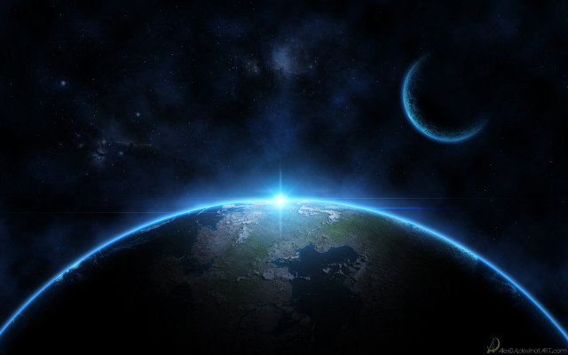 Earth space view bright light #3 free wallpaper for desktop - medium preview image