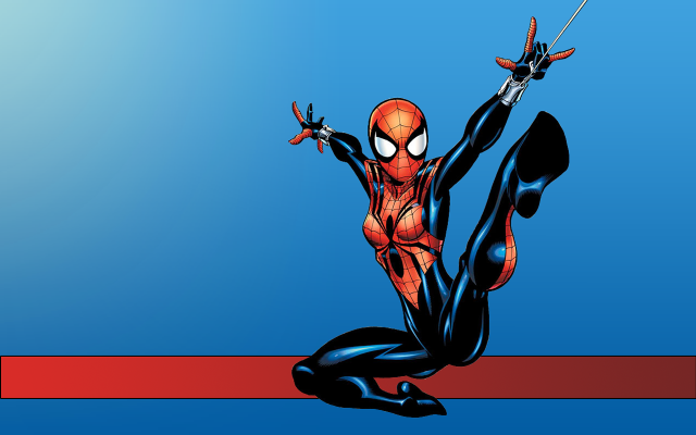 Spider man jumping red blue free wallpaper for desktop - medium preview image