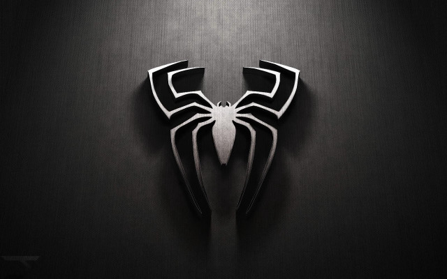 Black white spider logo black free wallpaper for desktop - medium preview image