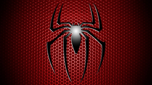 Red spider logo black background free wallpaper for desktop - medium preview image