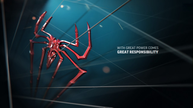 Red spider man power responsibility free wallpaper for desktop - medium preview image
