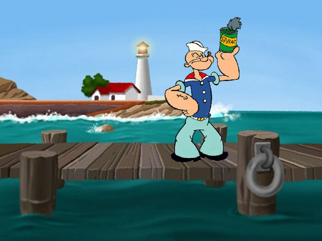 Cartoon character beer dock lighthouse free wallpaper for desktop - medium preview image