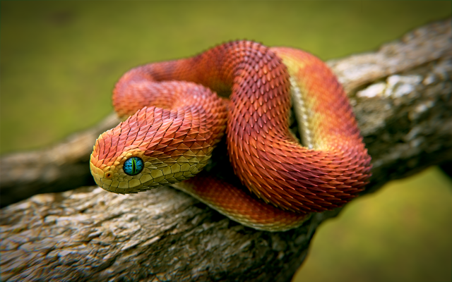 Red yellow snake branch green free wallpaper for desktop - medium preview image