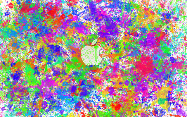 Apple logo colorful background paint free wallpaper for desktop - medium preview image