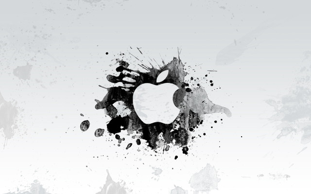 Apple logo white background black free wallpaper for desktop - medium preview image
