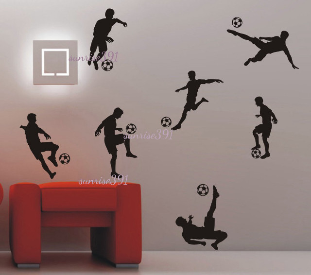 Livingroom redchair soccerdecal player kicking free wallpaper for tablet - medium preview image