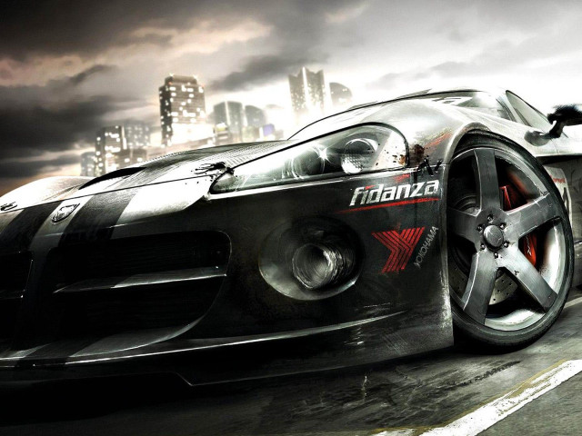 Dark car city scene sky free wallpaper for desktop - medium preview image