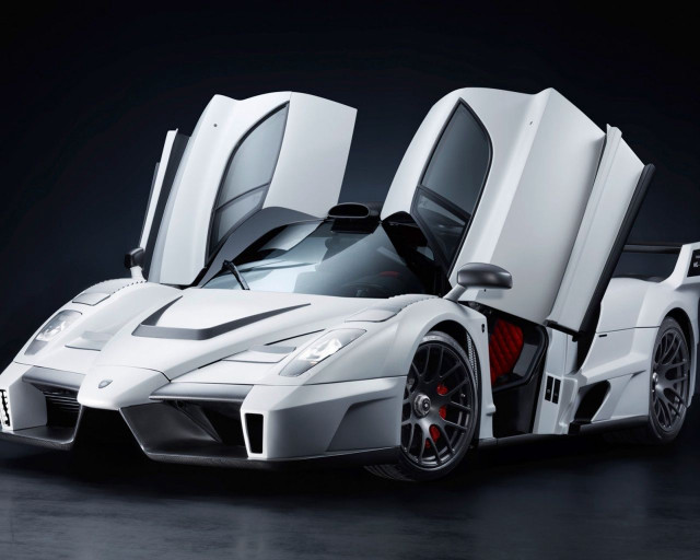 White sports car doors open free wallpaper for desktop - medium preview image