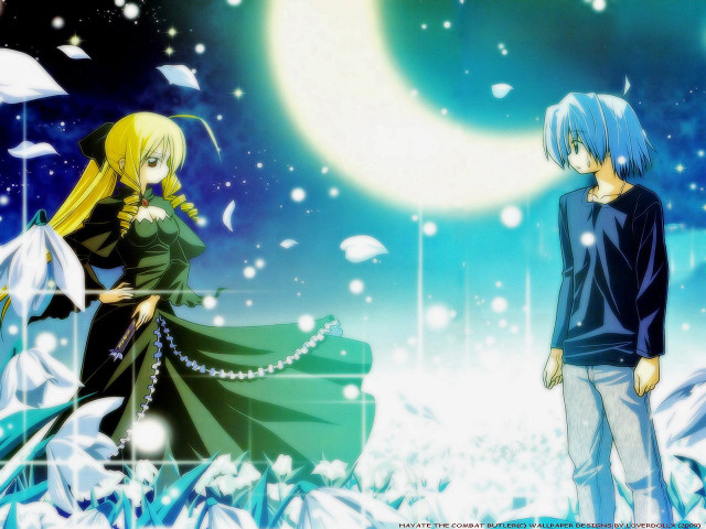 Anime couple snow night full free wallpaper for desktop - medium preview image