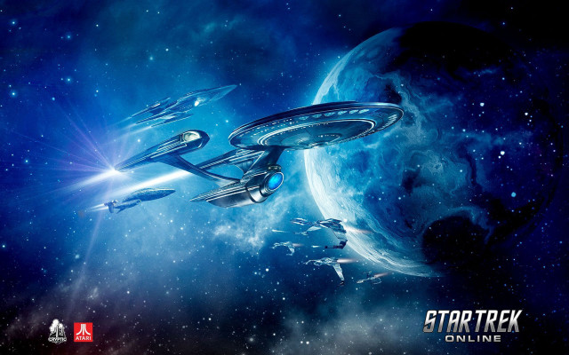 Star trek poster spaceship planet free wallpaper for desktop - medium preview image