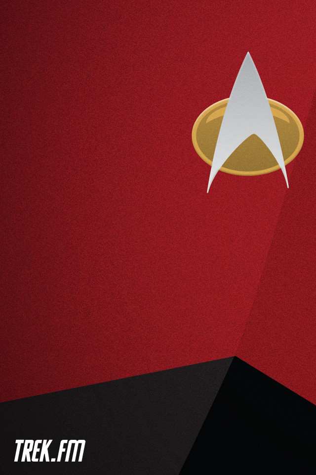 Star trek emblem red background free wallpaper for mobile - medium preview image
