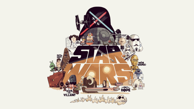 Star wars poster characters side free wallpaper for desktop - medium preview image