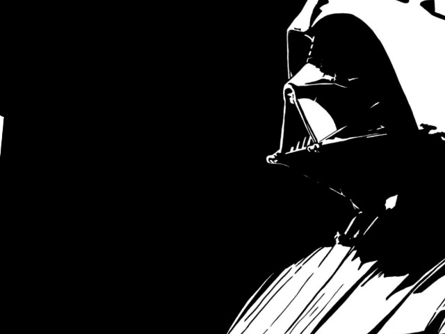 Darth vader helmet black white #2 free wallpaper for desktop - medium preview image