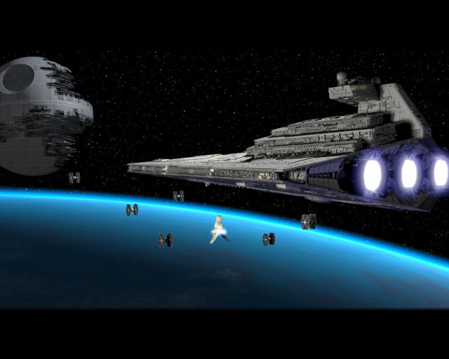 Spacecraft blue planet star wars free wallpaper for desktop - medium preview image