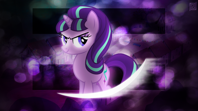 Purple pony blue white black free wallpaper for desktop - medium preview image
