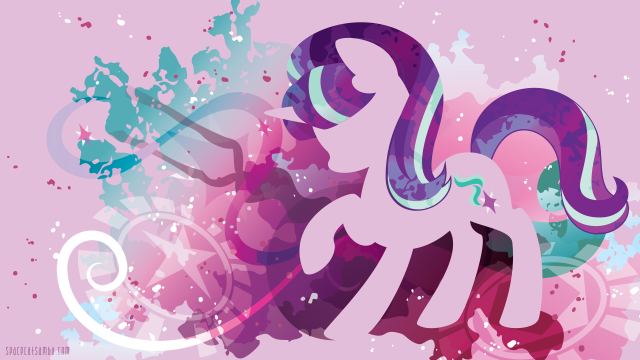 Pink purple pony stars swirls free wallpaper for desktop - medium preview image