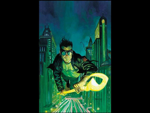 City night man hammer green free wallpaper for desktop - medium preview image