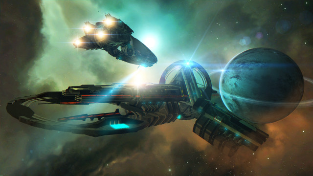 Space ship star filled sky #2 free wallpaper for desktop - medium preview image