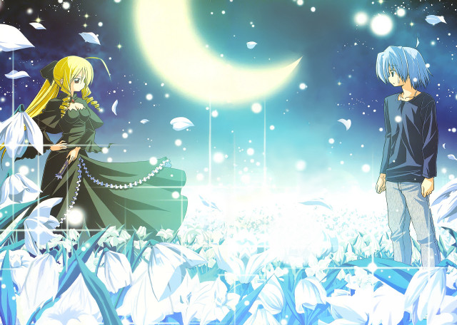 Anime flowers fullmoon night gothic free wallpaper for desktop - medium preview image