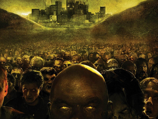 Crowd city skyline giant head free wallpaper for desktop - medium preview image