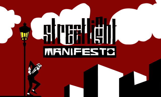 Man standing street light red free wallpaper for desktop - medium preview image