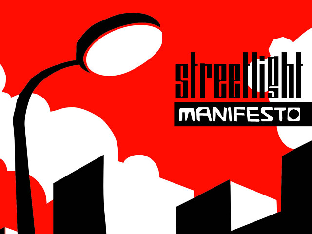 Red black poster street light free wallpaper for desktop - medium preview image