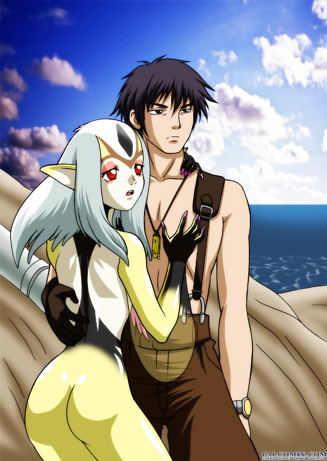 Man woman ocean sky background free wallpaper for mobile - medium preview image