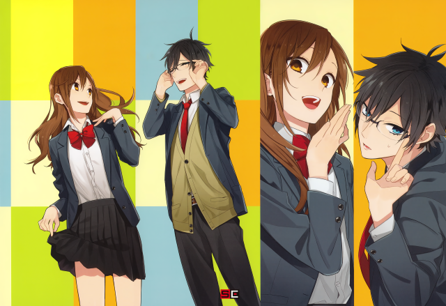 Anime group colorful background red free wallpaper for desktop - medium preview image