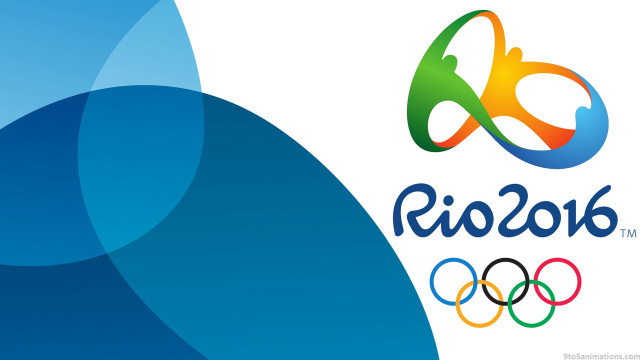 Rio olympics logo blue white free wallpaper for desktop - medium preview image