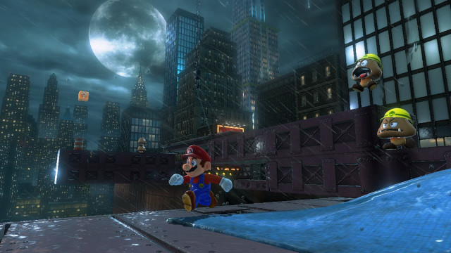 Mario luigi rain city night free wallpaper for desktop - medium preview image
