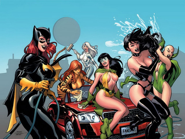 Women costumes car man background free wallpaper for desktop - medium preview image