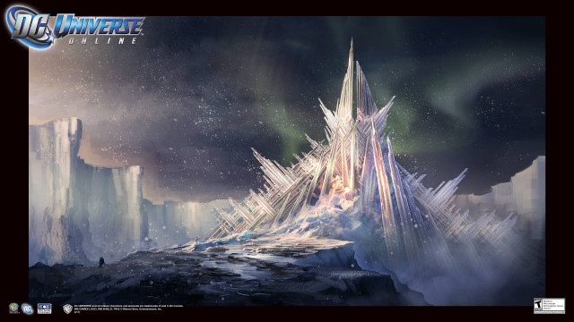 Futuristic landscape mountain iceberg starry free wallpaper for desktop - medium preview image