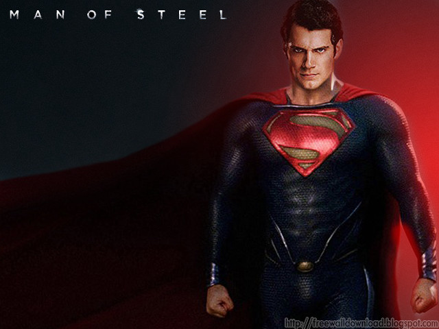 Man superman suit red background free wallpaper for desktop - medium preview image