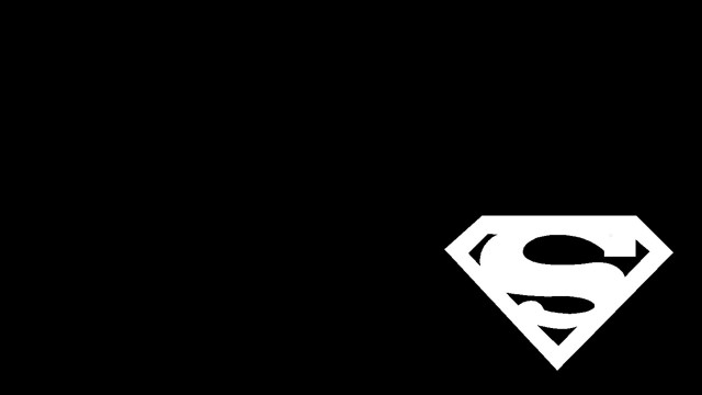 Superman logo black background white free wallpaper for desktop - medium preview image