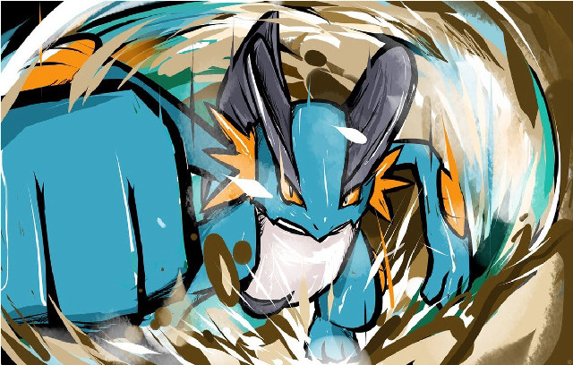 Blue orange pokemon character white free wallpaper for desktop - medium preview image