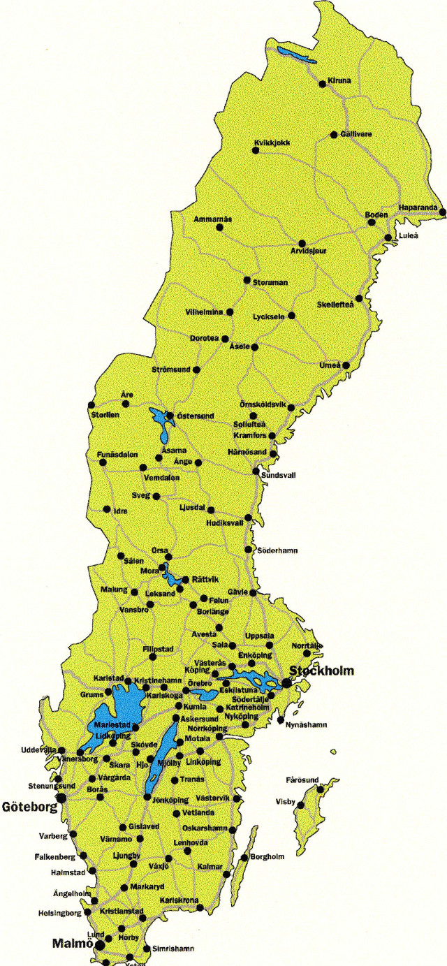 Finland map towns roads yellow free wallpaper for mobile - medium preview image