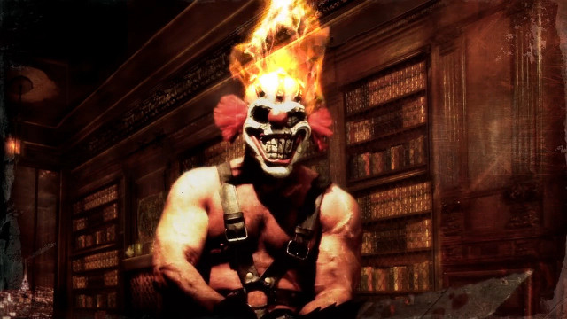 Demonic clown flaming head eye free wallpaper for desktop - medium preview image
