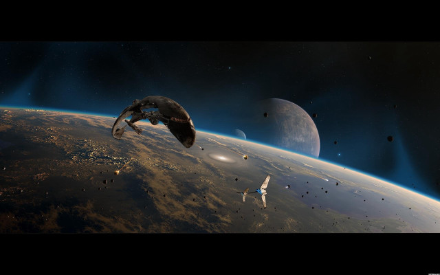 Space station planet satellite system #2 free wallpaper for desktop - medium preview image