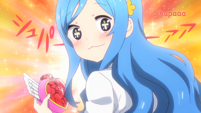 Girl blue hair heart shape free wallpaper for desktop - medium preview image