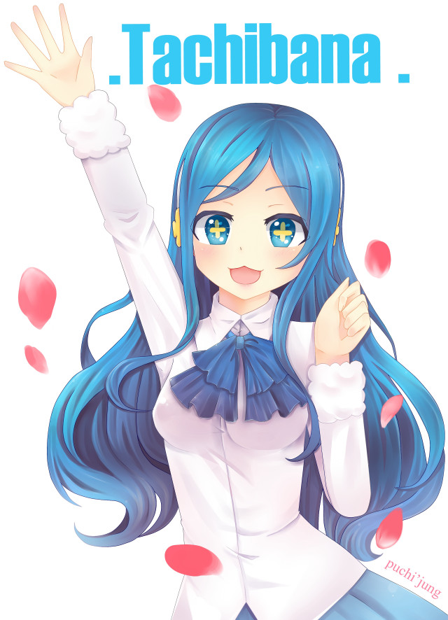 Girl blue hair white shirt #7 free wallpaper for mobile - medium preview image