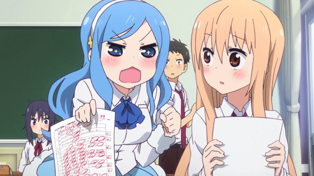 Girls school uniforms holding papers free wallpaper for desktop - medium preview image