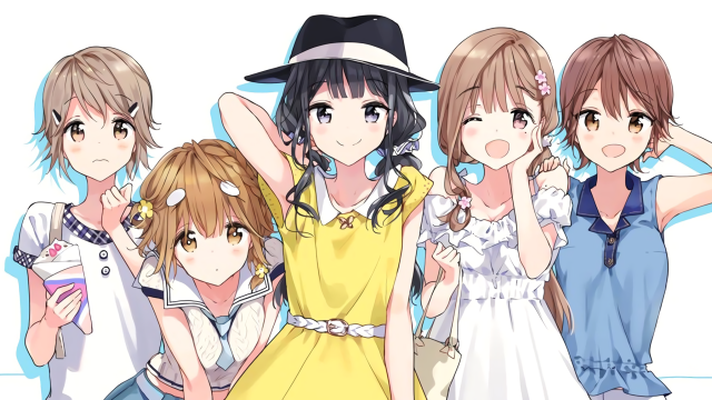 Girls dresses hats posing ai free wallpaper for desktop - medium preview image