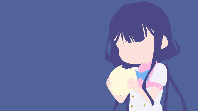 Woman holding cat blue background free wallpaper for desktop - medium preview image