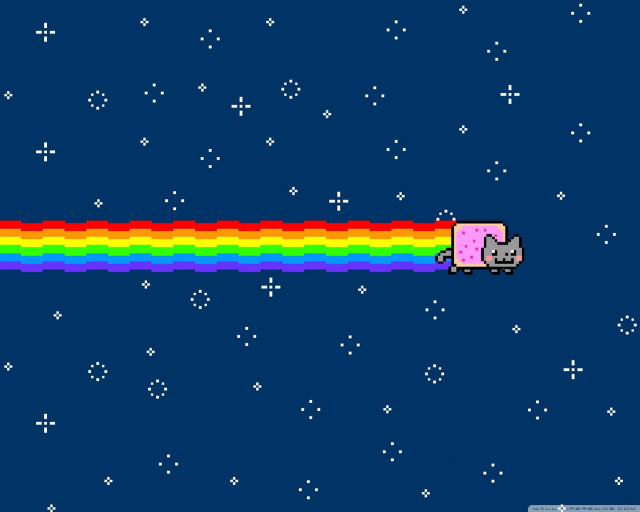 Cat rainbow game screen bottom free wallpaper for desktop - medium preview image